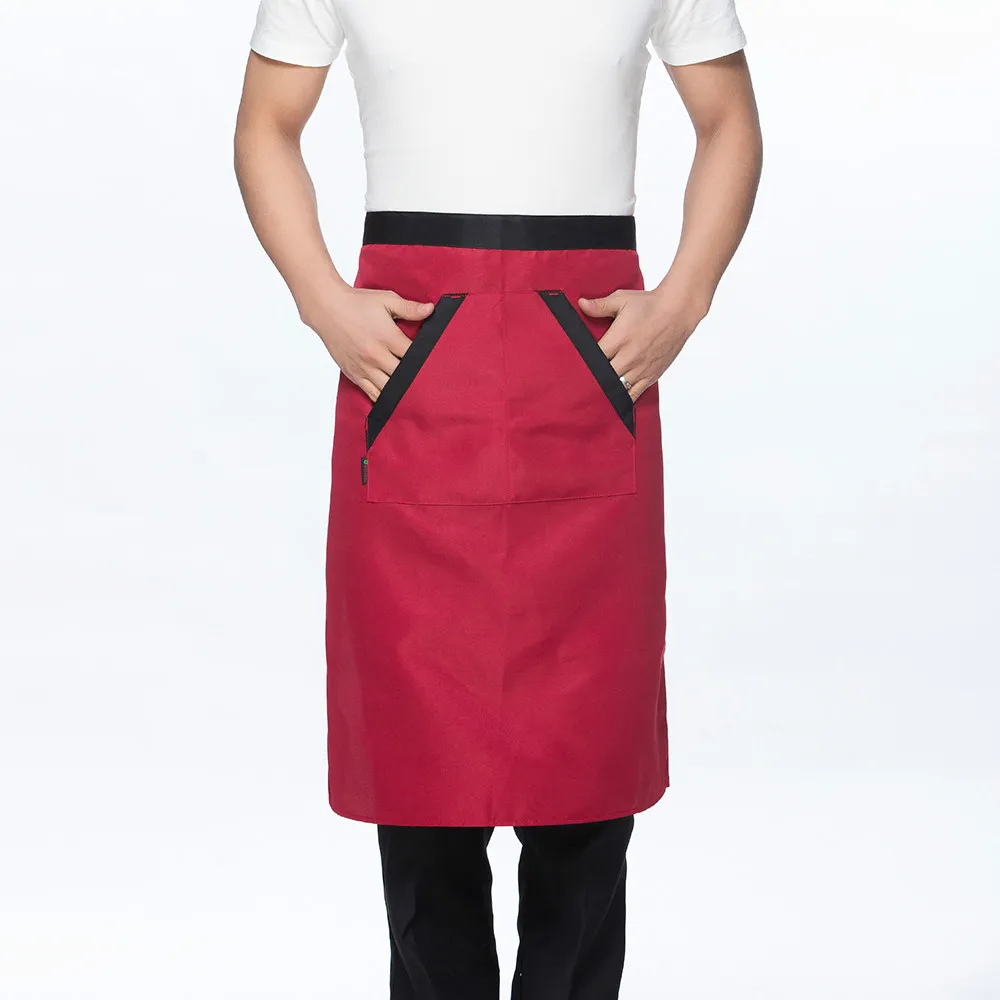 Apron 1 Новое прибытие, униформа шеф-повара с вышивкой, крутая куртка шеф-повара с коротким рукавом, Рабочие Рубашки, обслуживание еды, кухонная униформа для столовой - Цвет: Apron 1