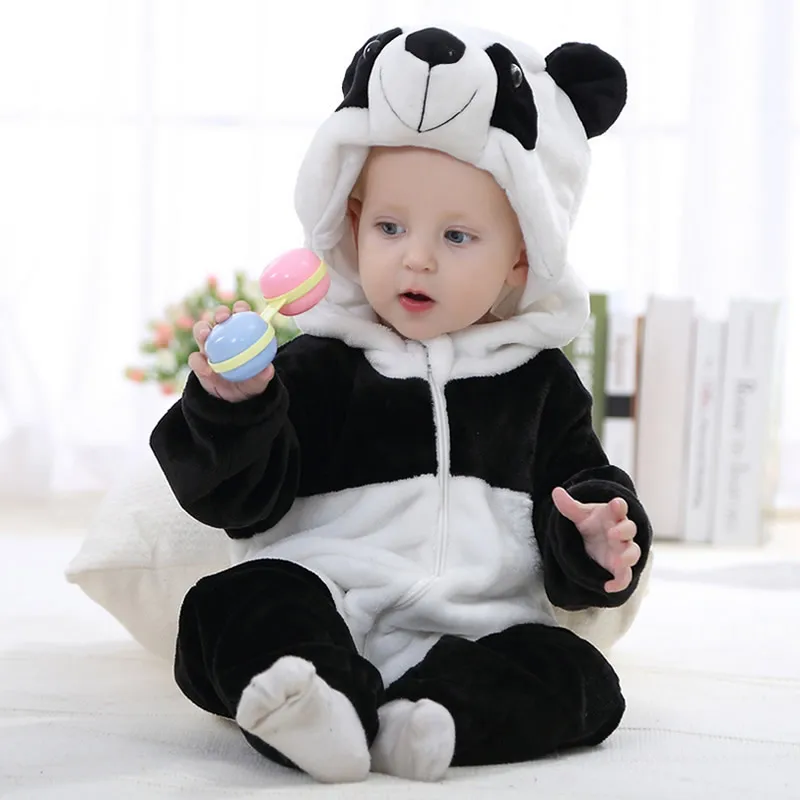 Cute Cartoon Flannel Kigurumi Baby Rompers Novelty Rabbit Cotton Baby Boys Girls Animal Rompers Stitch Baby's Sets New born2020