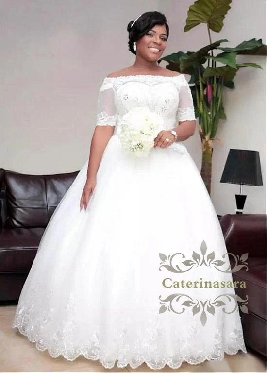 Plus Size Tulle Wedding Dresses Light Weight Bateau Or Boat