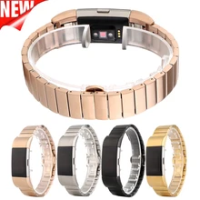 Для FitBit Charge 2 ремень заменить браслет Роскошные нержавеющего металла ремешок для fitbit заряд 2 Ссылка браслет Нержавеющая сталь группа