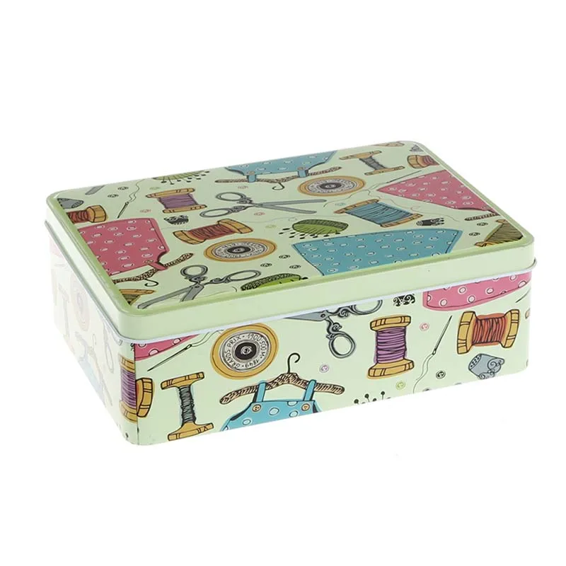 Useful Tin sewing suits, portable sewing kit 18*12.5*6cm free shipping