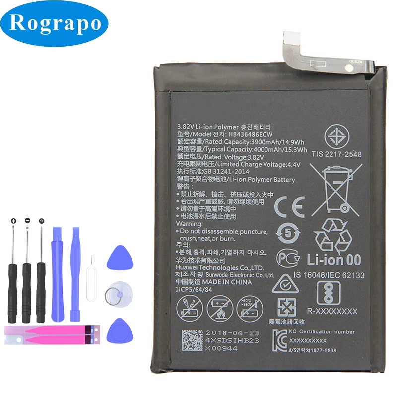 

Original 4000mAh HB436486ECW Battery For Huawei Mate 10 / Mate 10 Pro Lite / P20 Pro ALP-L09 ALP-L29 BLA-L09 Cell Mobile Phone