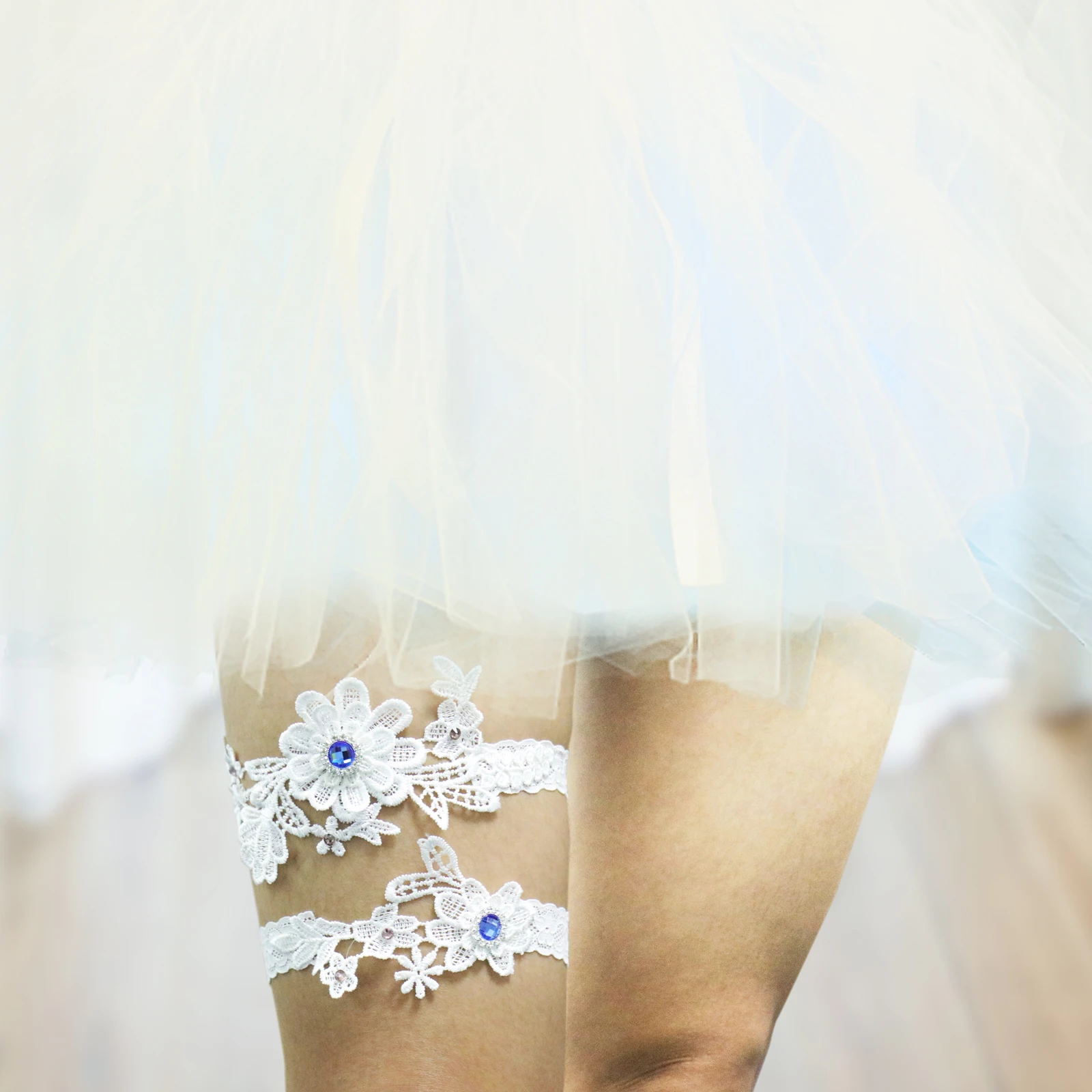 1 Pair Sexy Women Wedding Bridal Garter Dress Ribbon Colorful Rhinestone Bride Garter Elastic Lace Butterfly Wedding Decro