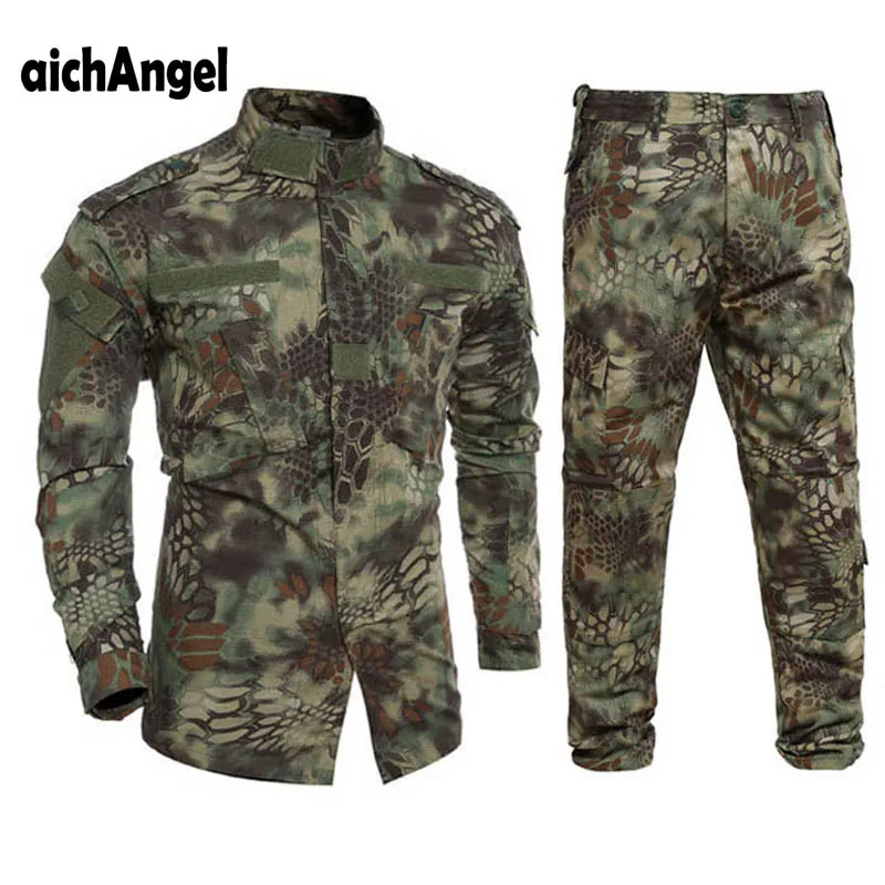 

US Army Military Uniform Rattlesnake Camo Shooter Jacket Mens Python Grain Tactical Sets Man Jacket and Pants