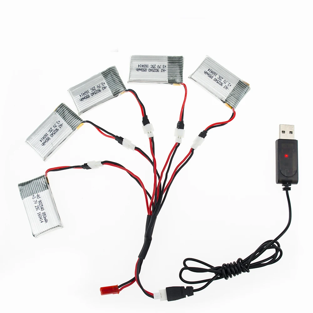 

3.7V 850mAh 25C Drone Li-polymer Battery 902540 + USB Charger Set For RC SYMA X5C X5SC X5SW X5HC Quadcopter Aircraft TOY