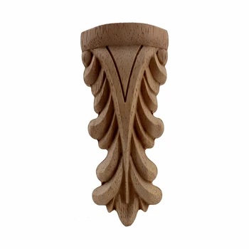 

VZLX Wood Applique Carved Corner Onlay Frame Doors Wall Furniture Decorative Figurines Wooden Ornaments Miniatures Home Decor