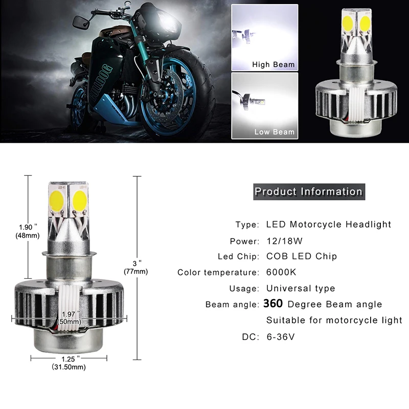 H6 H4 водить мотоцикл головной светильник лампа привет короче спереди и длиннее сзади) 12В для ближнего и дальнего света Мотоцикл головной светильник лампы Ba20d водить мотоцикл светильник 12/18 Вт