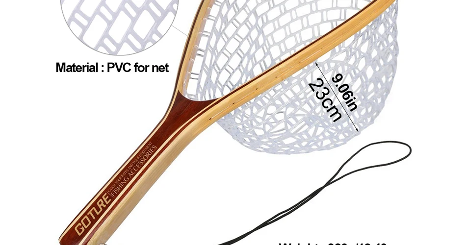 Goture нейлоновая леска для ловли нахлыстом, сачок для посадки форели с магнитной пряжкой и рыболовным шнурком