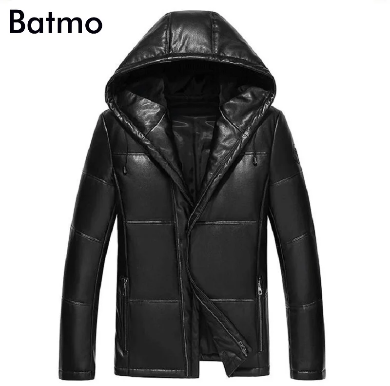 Batmo 2017 новое поступление зимняя высококачественная PU 95% белая куртка на утином