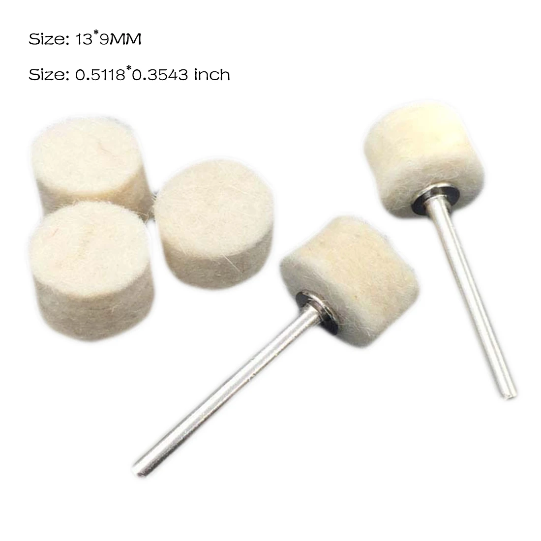 Hot!100Pcs 13mm Wool Felt Polishing Buffing Pad + 2 Shank For Dremel