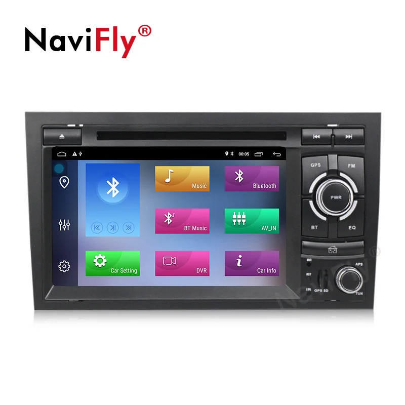 Sale Navifly 2Din Car Multimedia Player GPS Android 9.1 DVD Automotivo For Audi/A4/S4 2002-2008 Radio Quad Cores RAM 2GB ROM 32GB 4