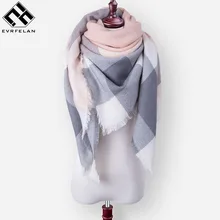 Прямая поставка, роскошный брендовый кашемировый зимний шарф для женщин, шерстяной шарф в клетку, теплый шарф из пашмины, шали и шарфы