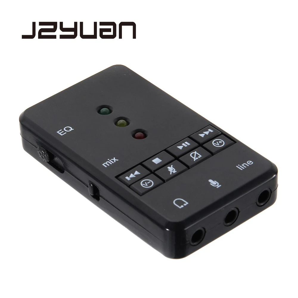 

JZYuan 7.1 Channel External USB 2.0 Sound Card with 3.5mm Headset Mic 3D Audio Adapter for Tablet PC Desktop Notebook