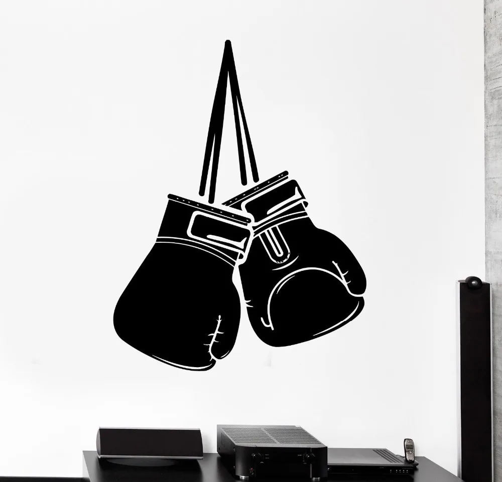 Wall Sticker Sport Box Boxing Gloves Martial Arts Fight Vinyl Decalin