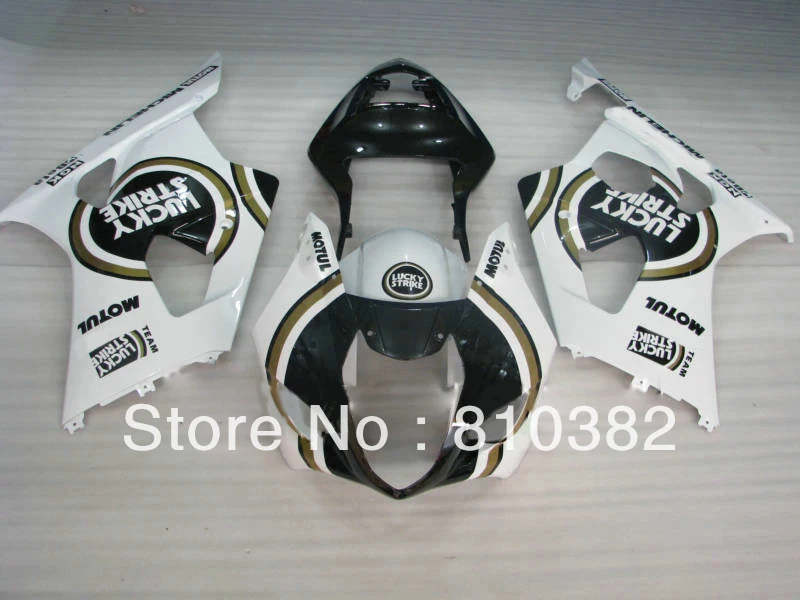 

Motorcycle Fairing kit for SUZUKI GSXR1000 03 04 GSXR 1000 GSX-R1000 K3 2003 2004 LUCKY STRIKE white black  Fairings set SD12
