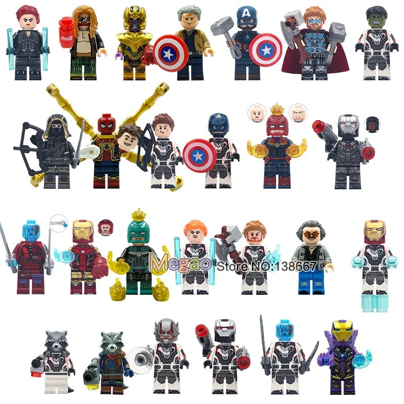 

lgy Single s 4 Endgame Quantum Suit Thor Hammer Iron War Machine Rescue Pepper Nebula Building Blocks Gifts Toy
