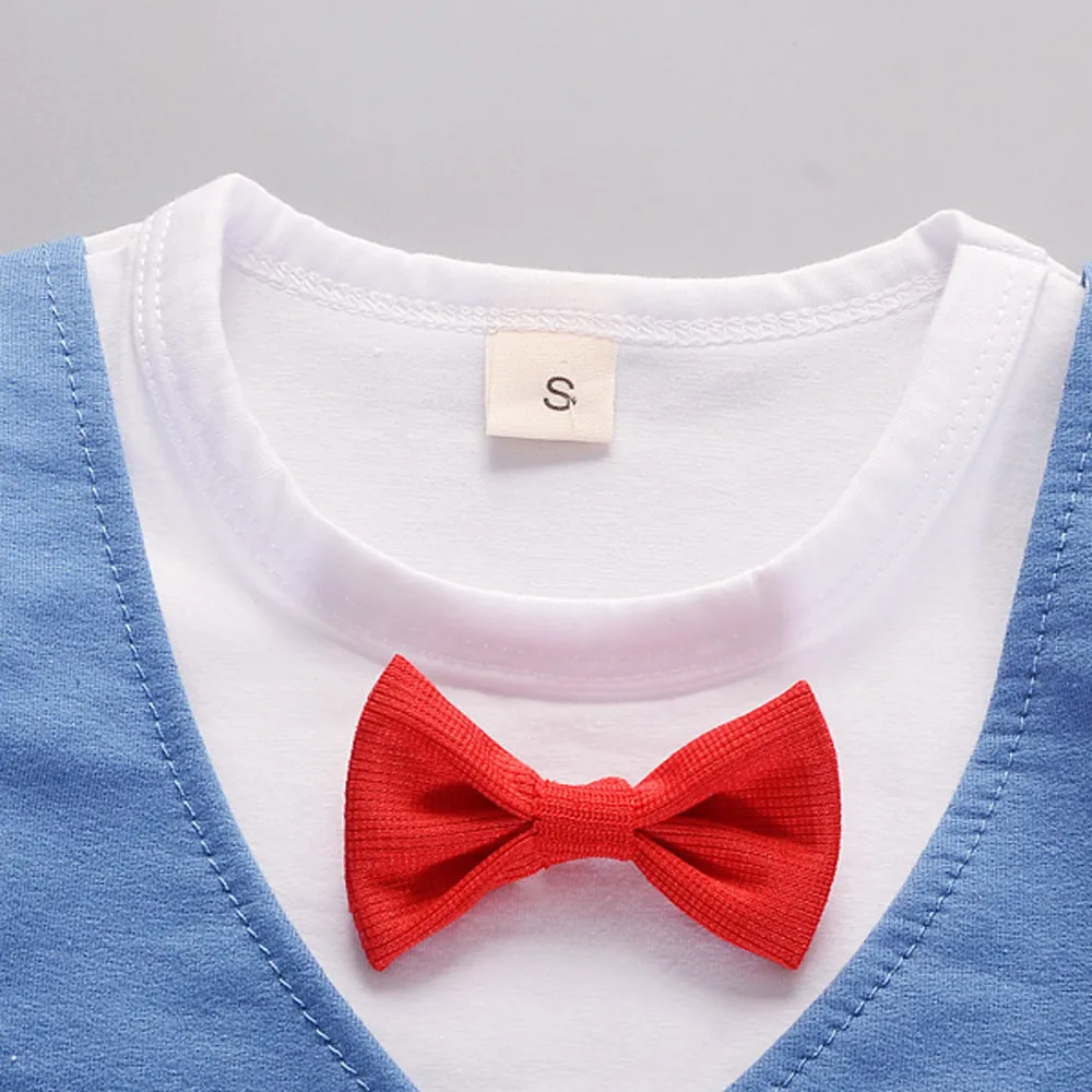 SZYADEOU/Летняя одежда для маленьких мальчиков футболка с короткими рукавами+ штаны, комплект одежды для джентльменов одежда для малышей jongens L4