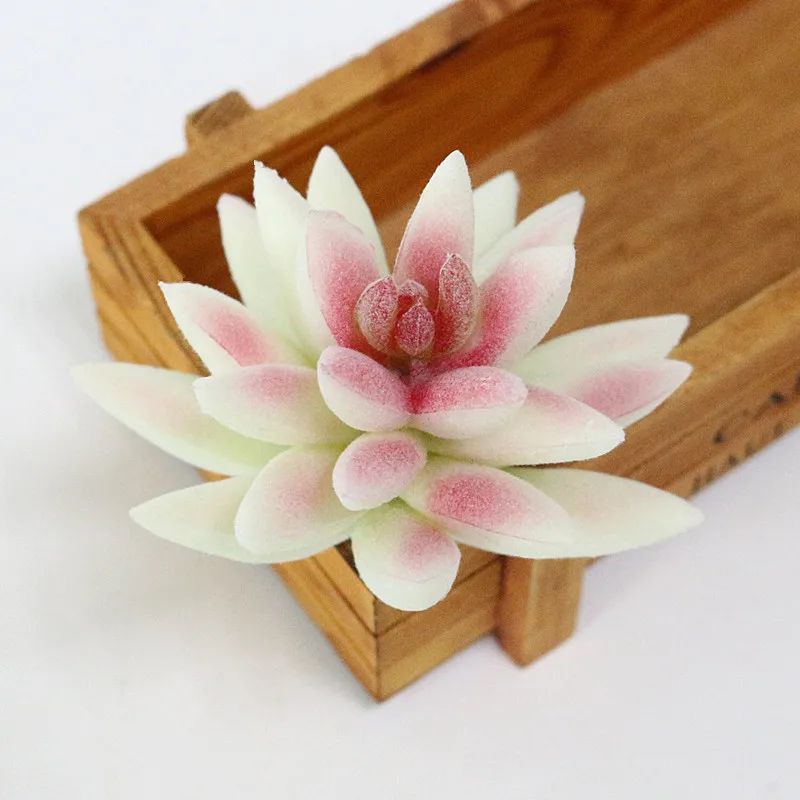 Flone Mini Artificial PU Flocking Succulent Plants Real Touch Hand Feel Plants Fake Plant Flower Home Decor Accessories (15)