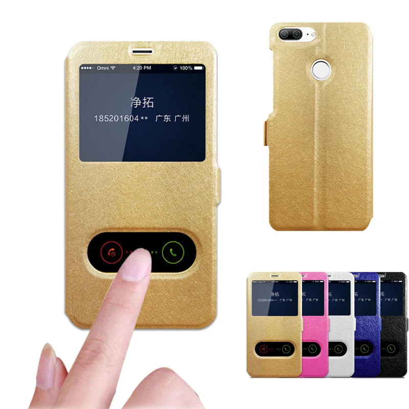 

PU Leather Flip Case for Huawei Y6 II Mate 9 Lite Y7 Y9 Prime 2018 Honor 4 4C 4X 5X 5C 6A 7i 7A pro V8 V9 V10 View Window Cover