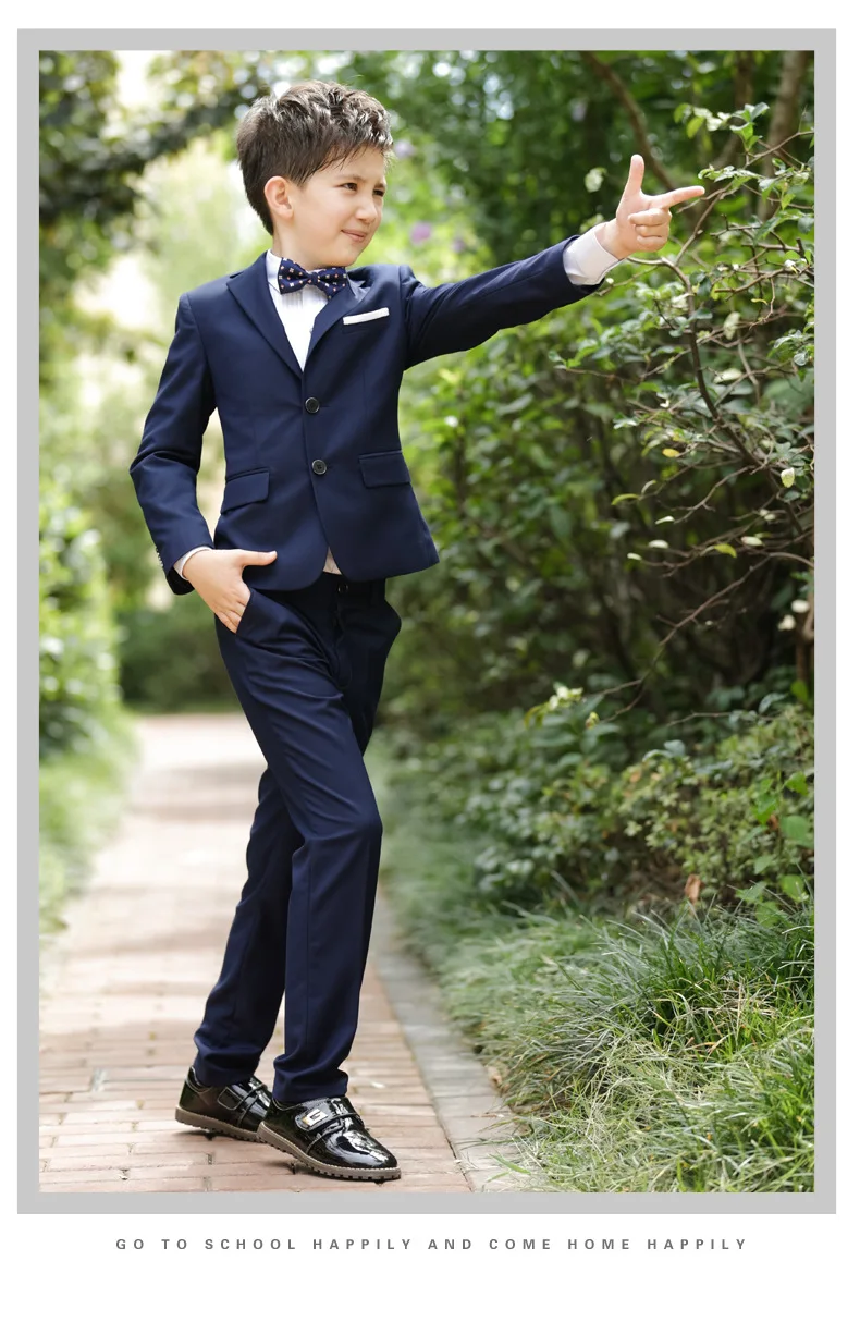 2017 Flat V-neck Real Kids Tuxedo Suit 3pcs Boys Suits For Weddings Prom Wedding Dress For Tuexdo Children Clothing Set For  (9)