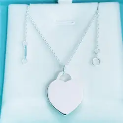 ZEF 925 ожерелье из стерлингового серебра Гламурное Оригинальное 1; 1 кулон в форме сердца ювелирные изделия, темперамент ретро женский подарок