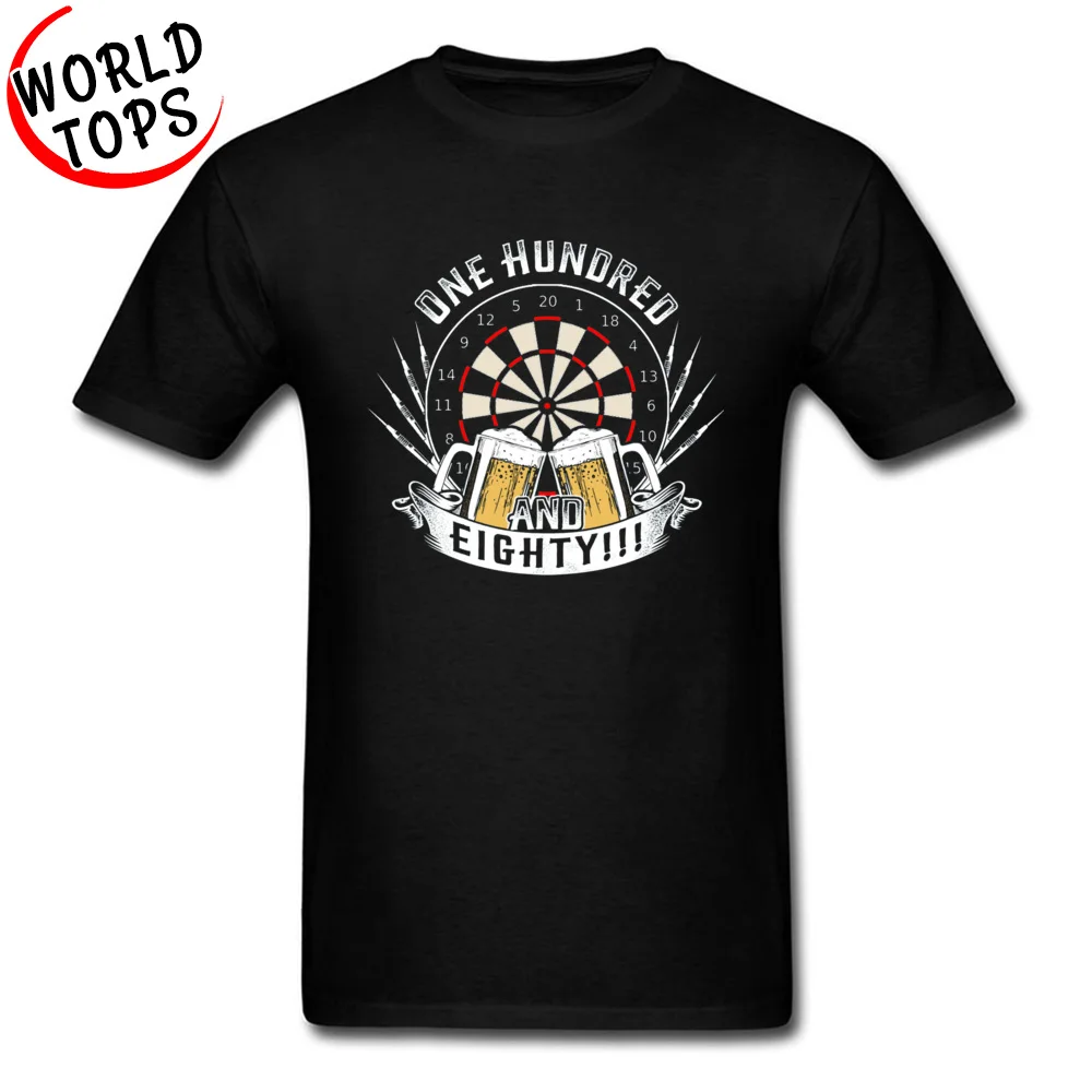 

Darts Shoot Beer Game Graphic T-Shirts One hundred and eighty dart beer 100% Cotton Top Quality Clothing Shirts 2019 Custom