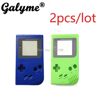 

2pcs/lot New Sale Blue/Green Color Jiggly Puff Lens Plastic Housing Shell Fit NintendoGB Classic Shell For GBO DMG CASE Boy Game