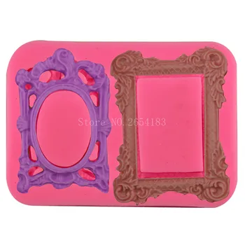 

2kind Carving Photo Frame Silicone Fondant Soap 3D Cake Mold Cupcake Jelly Candy Chocolate Decoration Baking Tool Moulds FQ3193