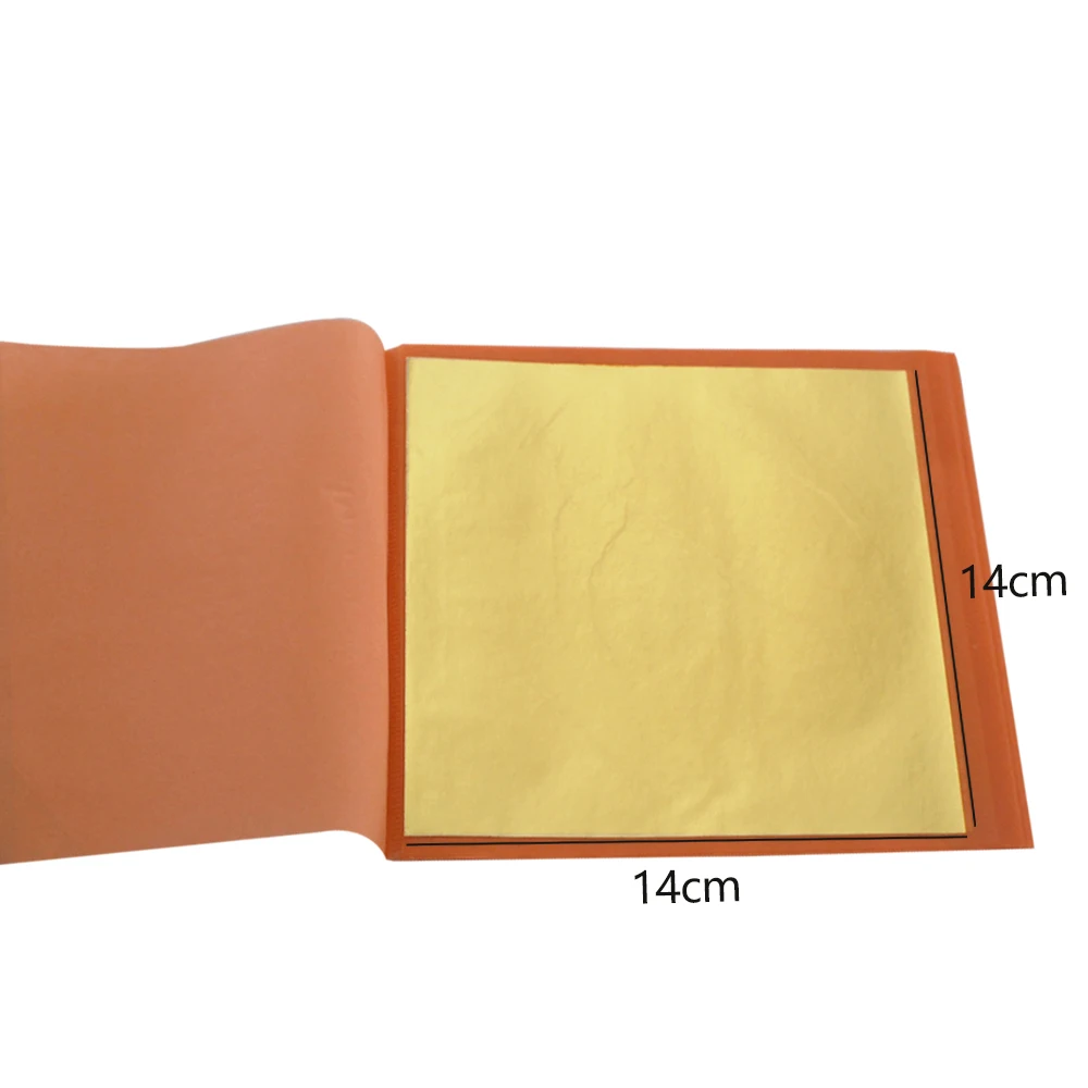 

Color 2.5 , Imitation Gold Leaf ,Transfer Copper Leaf Foil Sheets 25 Leaves per pack - 14 x 14 cm - For Gilding work
