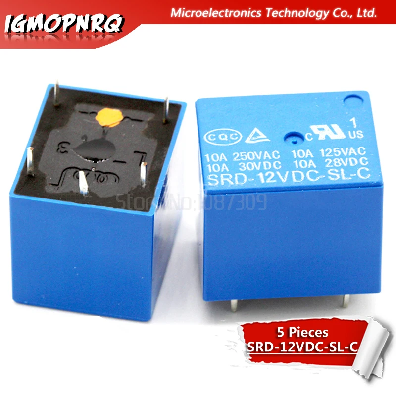 5 шт. реле SRD-12VDC-SL-C SRD-12VDC-SL SRD-12VDC контактов 12 В постоянного тока высокого качества |