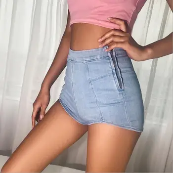 

Summer sexy zipper solid color shorts women