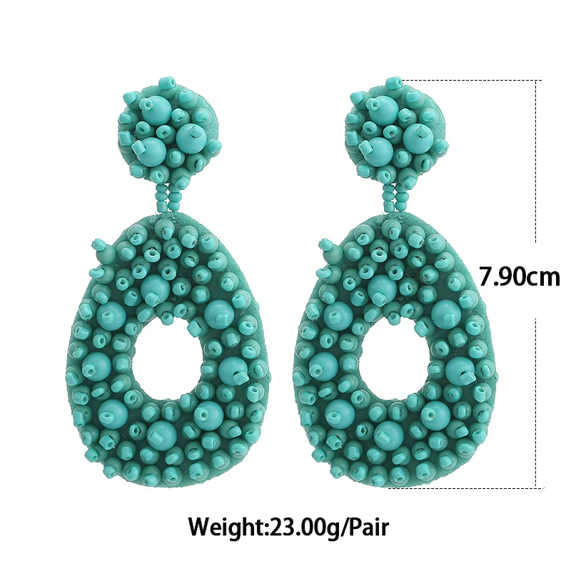 Boho Fashion Beads Drop Earrings For Women Colorful Dangle Statement Earrings Jewelry Christmas Gifts Size