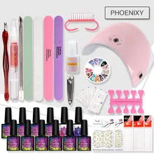 Набор для ногтей 36 Вт УФ светодиодный светильник 10 цветов 8 мл гель лак УФ-гель для ногтей Набор для наращивания ногтей маникюрный набор инструментов маникюрный набор