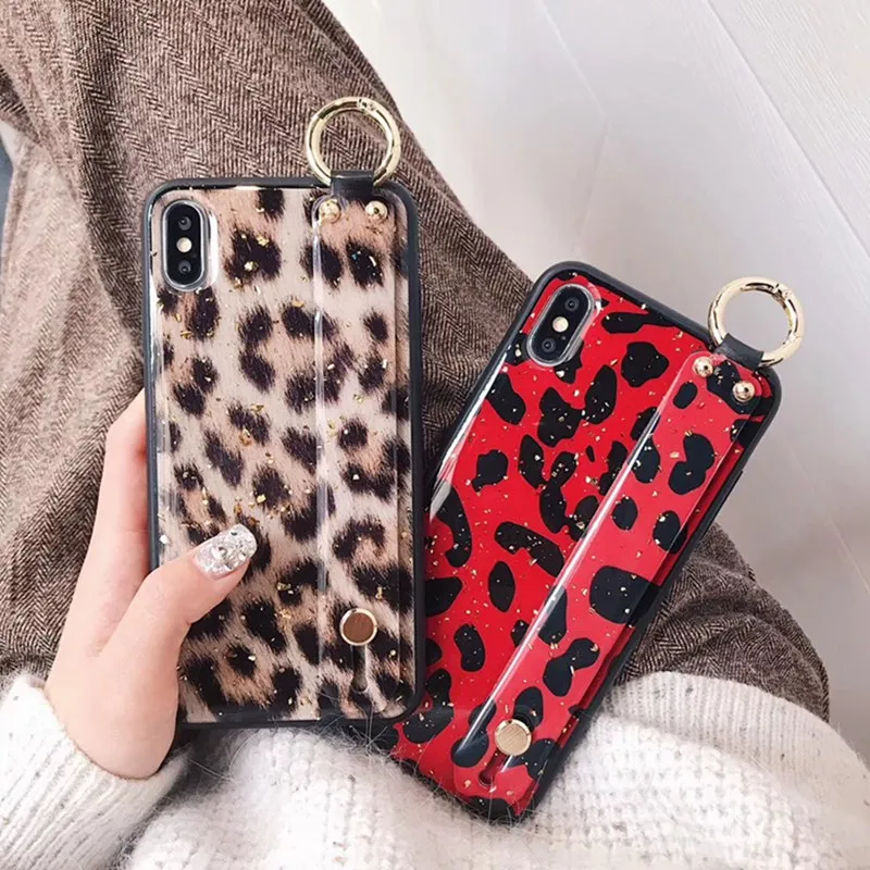 Модный розовый Леопардовый золотой чехол для iphone 6 6s 7 8 XS Max XR X из ТПУ коричневый