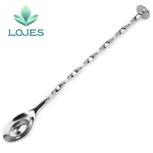 268 мм из нержавеющей стали для смешивания коктейлей выпуклая Витая Ложка спиральный узор барная Коктейльная ложка для перемешивания ложка барный инструмент инструменты бармена
