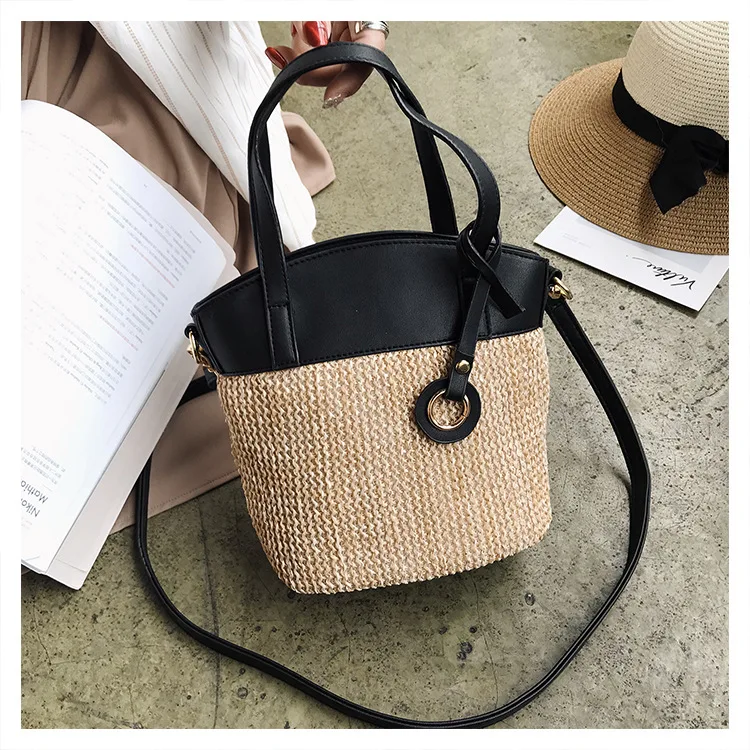 2018 Летний Стиль пляжная сумка Для женщин соломенная сумка Брендовая Дизайнерская обувь Сумки высокое качество дамы Повседневное богемный