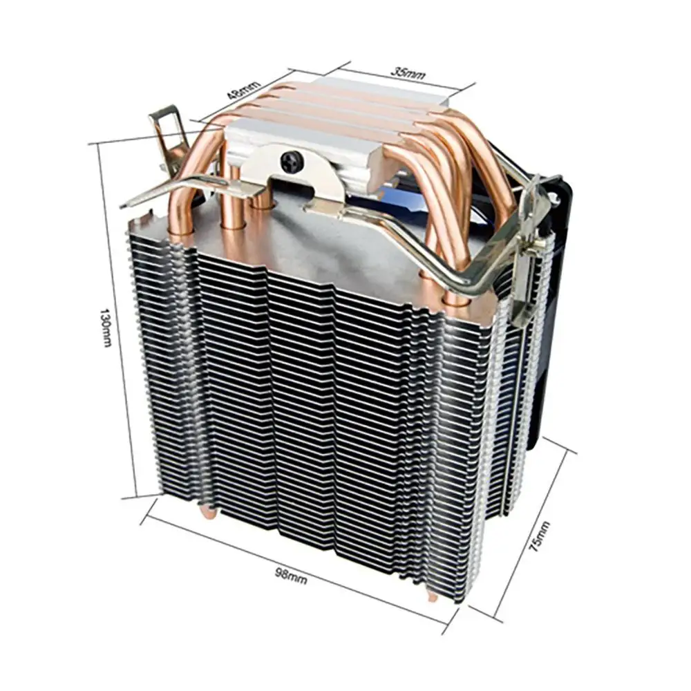 Алюминий радиатора 4 теплопроводов холодильник Процессор кулер для LGA 775/1150/1151/1155/1156/1366 и FM1/2, AM2+/3+ TDP 160 Вт 90 мм светодиодный Процессор вентилятор