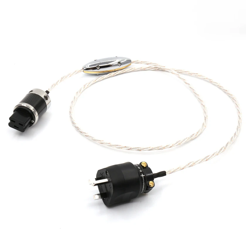

Free Shipping 2 meter moonsaudio Crystal Cable Absolute Dream line Power cables with Rhodium plated UK plugs
