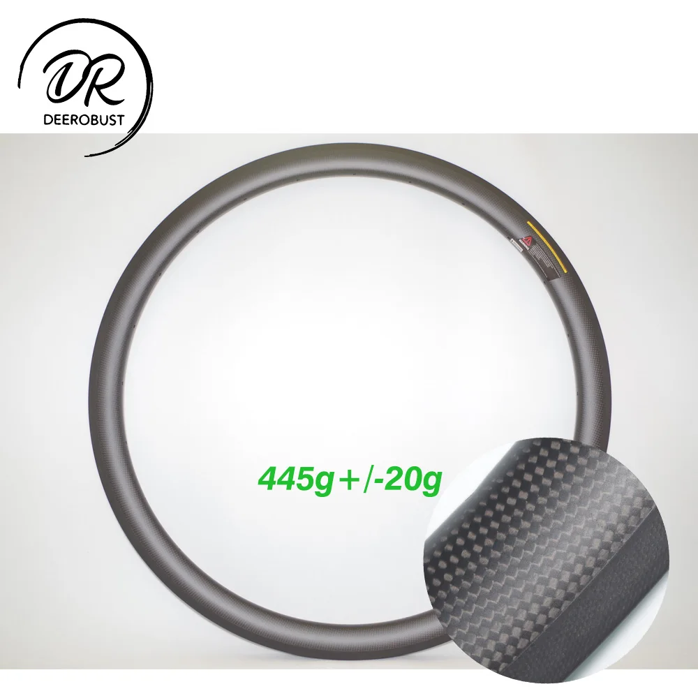 

380g 700c 38mm Deep 25mm wide U Shaped Clincher Road Bike Carbon Rims Bicycle Rim All Round Wheel Basalt Brake Surface 3k Matte