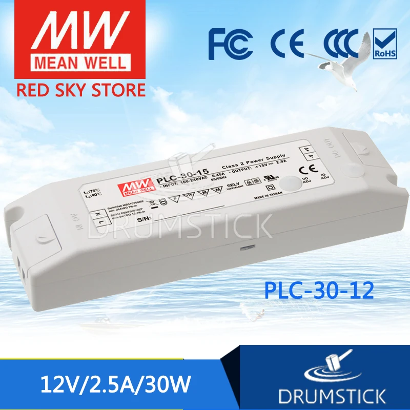 

MEAN WELL PLC-30-12 12V 2.5A meanwell PLC-30 12V 30W Single Output LED Power Supply
