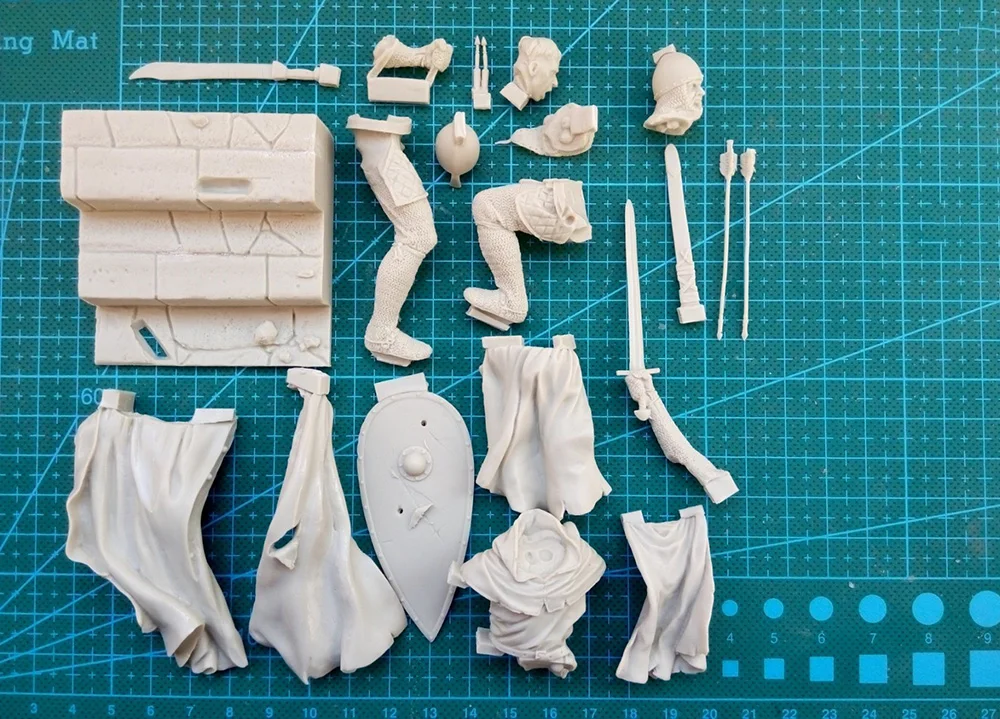 Skup Montaż niepomalowana skala 1 18 90mm templariusz rycerz XII starożytny żołnierz 90mm rysunek historyczny model z żywicy miniaturowy zestaw