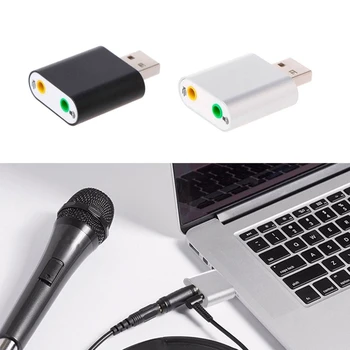 

1Pc New Aluminum USB 2.0 External 3D Stereo 7.1 Channel 3.5mm Aux Out usb Audio Sound Card Adapter for Win 7/8 Vista Mac OS