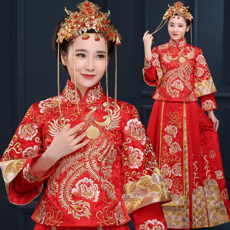 Китайское винтажное красное вечернее платье cheongsam в китайском стиле, одежда для шоу, свадебное платье невесты, платье дракона, кимоно, наряд