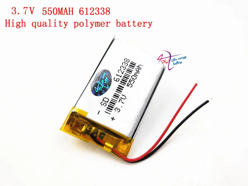 

(1pieces/lot) Free shipping 3.7V lithium polymer battery 612338 062238 MP3 DIY Speaker millet Bluetooth 550MAH