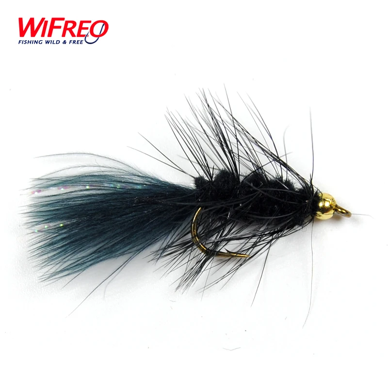 Black streamer. 6 12 flies Woolly Bugger 4 sizes 8 cone head 10