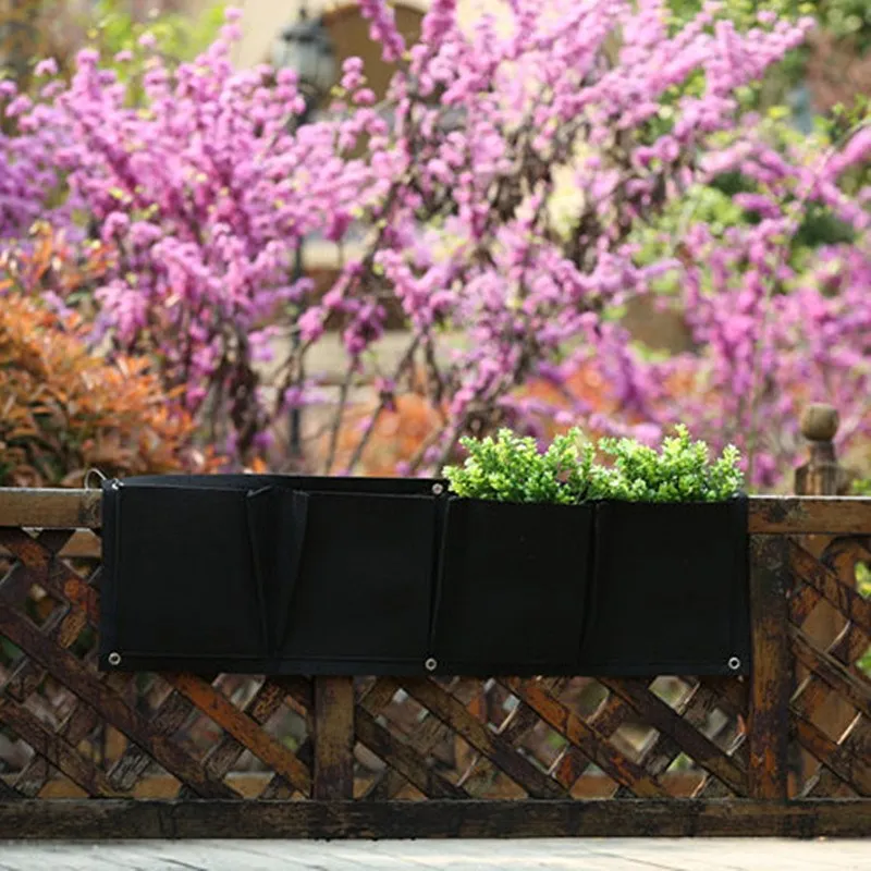 

Outdoor Vertical Gardening Non Woven Hanging Wall Garden 4 Planting Bags Seedling Wall Planter 982