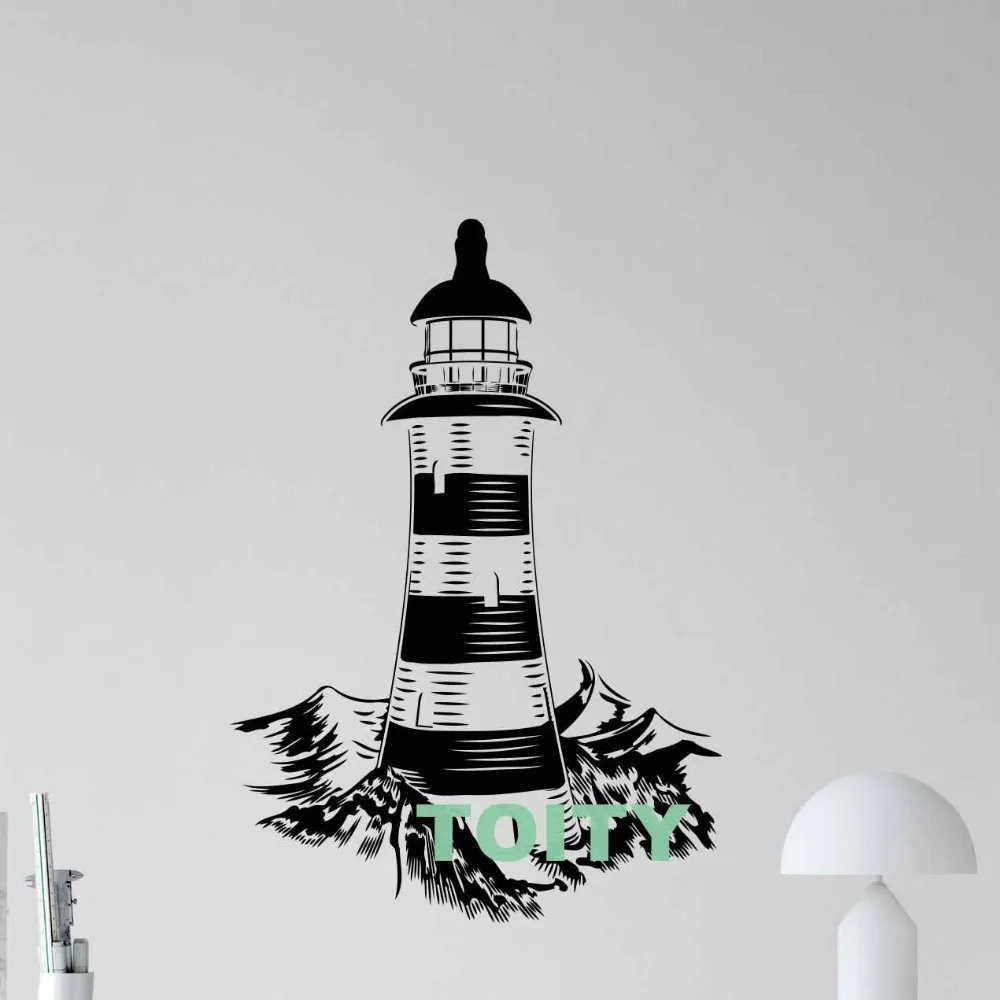 Lighthouse Wall Decal Bathroom Vinyl Sticker Sea Nautical Decor Art