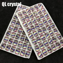 QL Crystal Tourmaline Glass Crystal 10x14mm Drops Pointback Fancy Stone for DIY garment bags shoes Jewelry accessory pointback diamantes wing stone luxury crystal pointback fancy stone cosmic shape nail art diy accessory