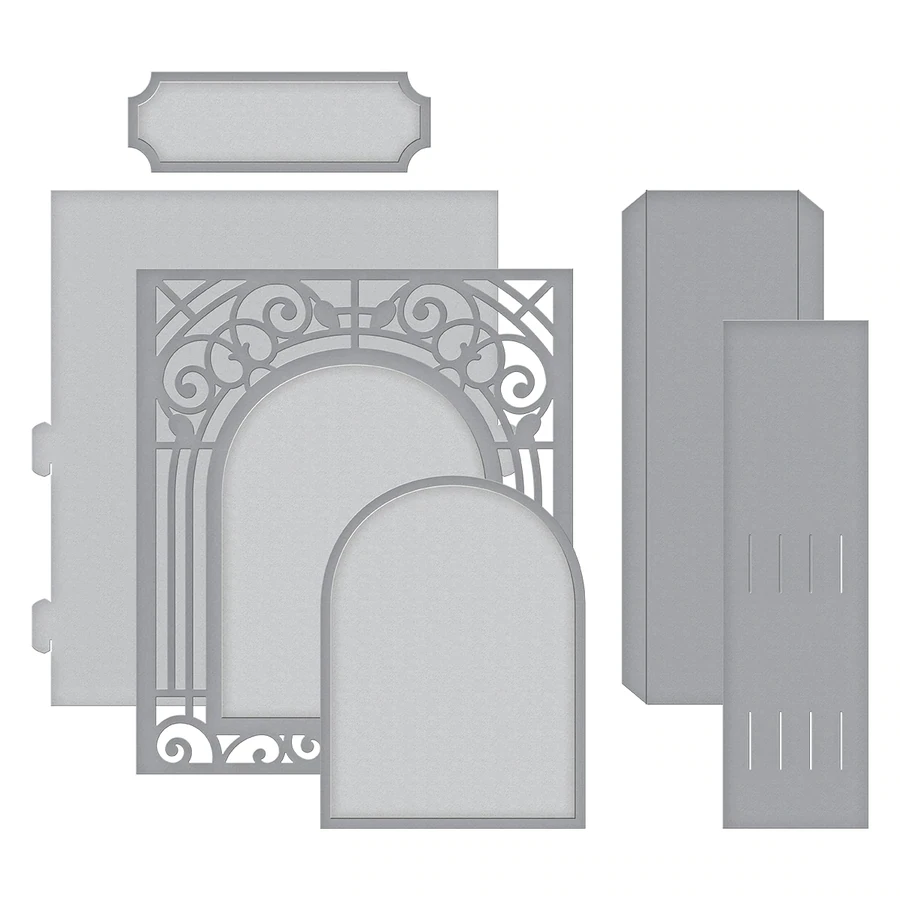 

2019 New DIY Layered Metal Cutting Dies and Scrapbooking For Paper Elegant 3D Arch Embossing Frame Card Craft Set