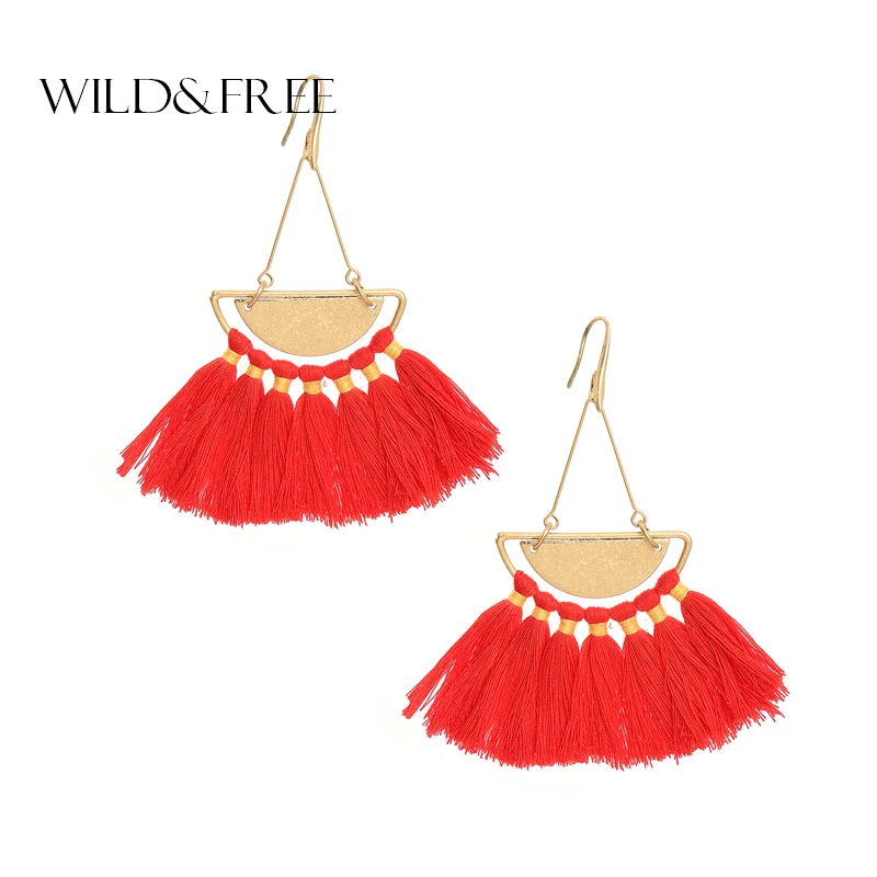 Wild & Free новые серьги с кисточками в богемном стиле для женщин Мода Висячие длинные
